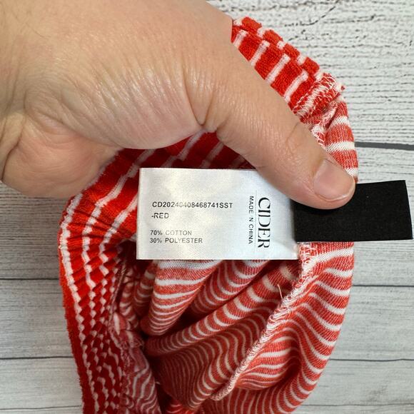 Cider Plus Size Red & White Striped 2 Piece Terry Short Set Size 4XL - Picture 12 of 12